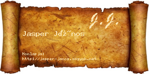 Jasper János névjegykártya